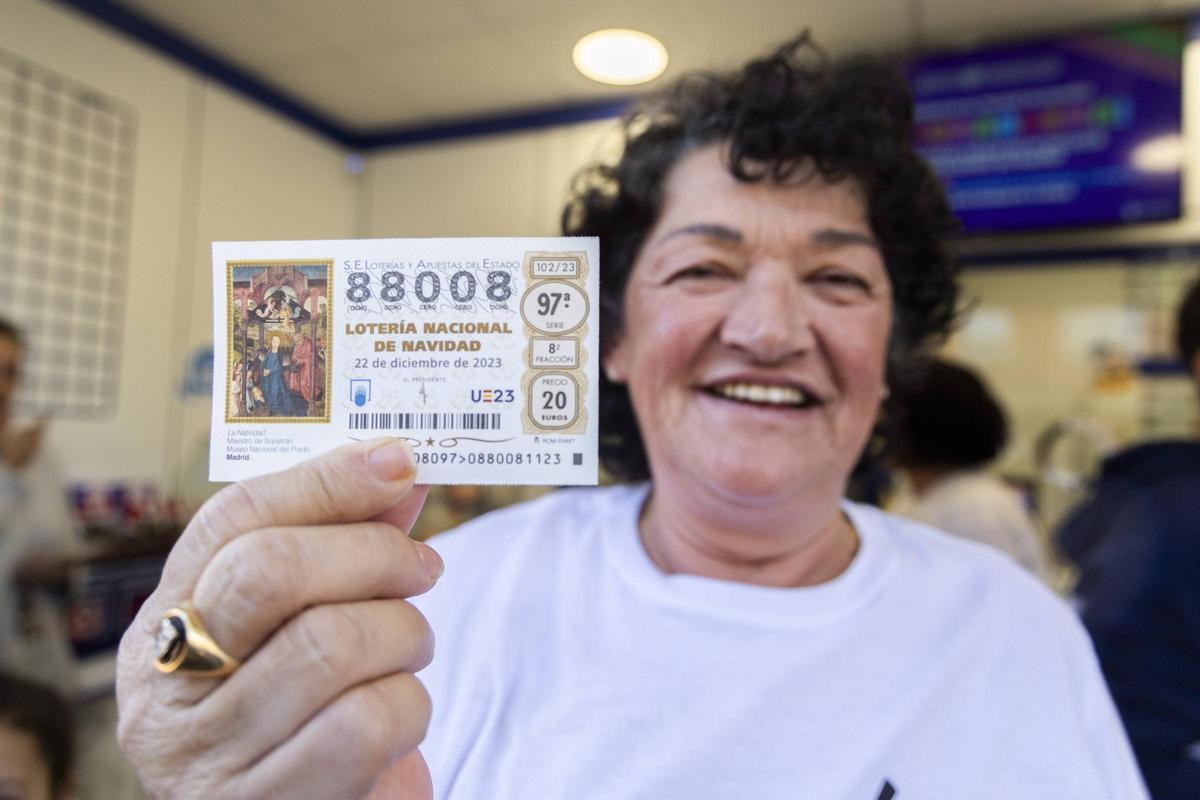 Afortunada con el Gordo de Navidad en Vilamarxant en el sorteo de 2023.