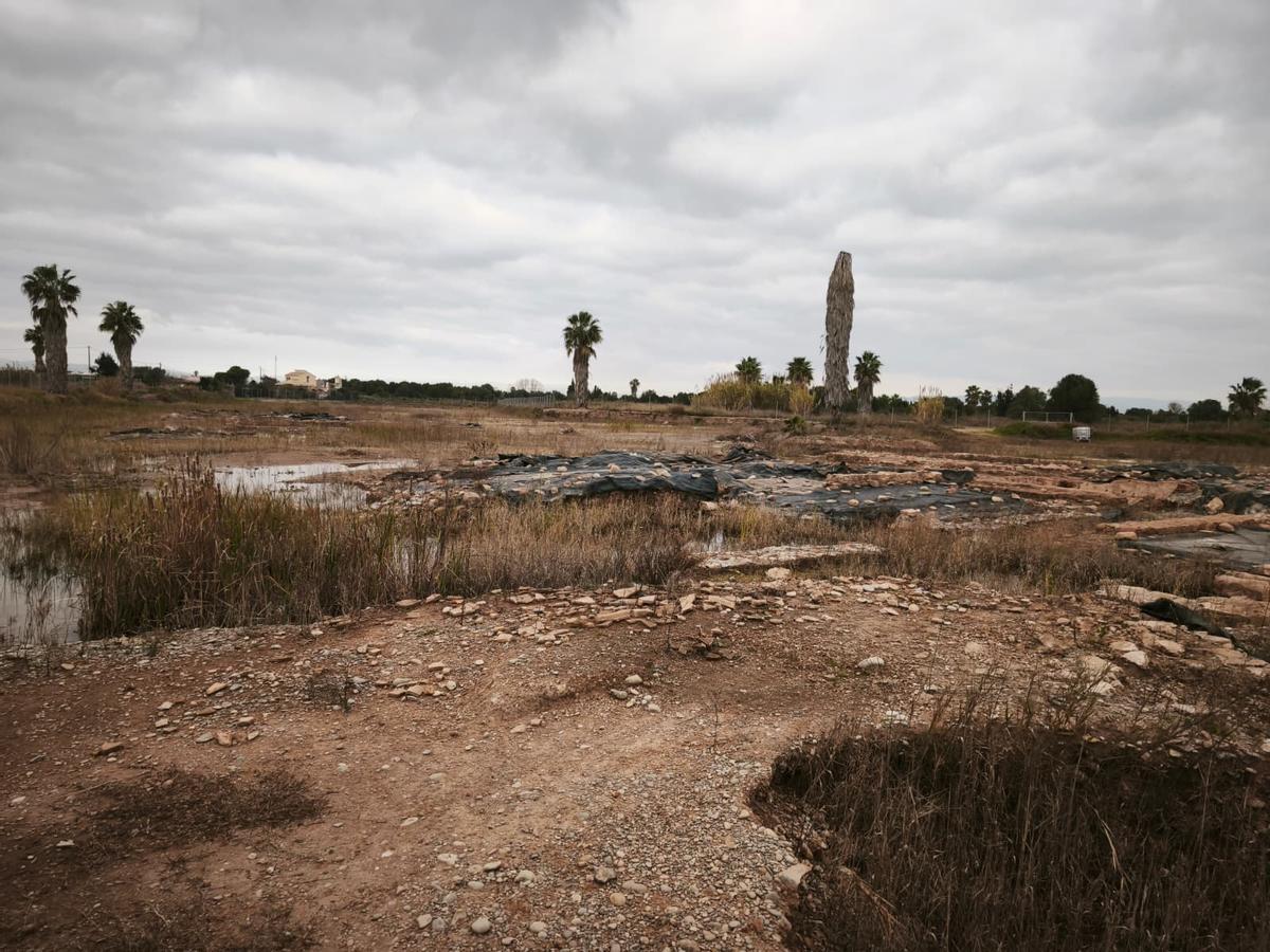 Foto del yacimiento arqueológico de la villa marítima romana hallado en Sant Gregori.