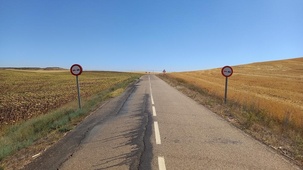 Carretera entre Pozoantiguo y Pinilla de Toro.