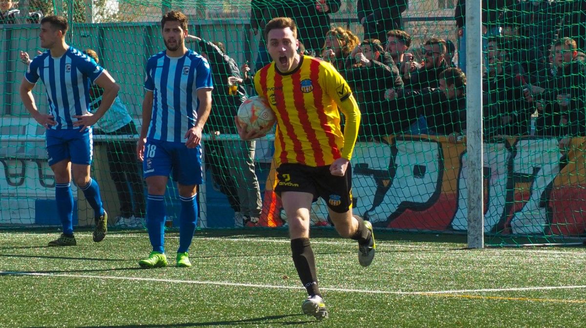 Fassani, celebrando el gol del empate ante el CP San Cristóbal la jornada pasada