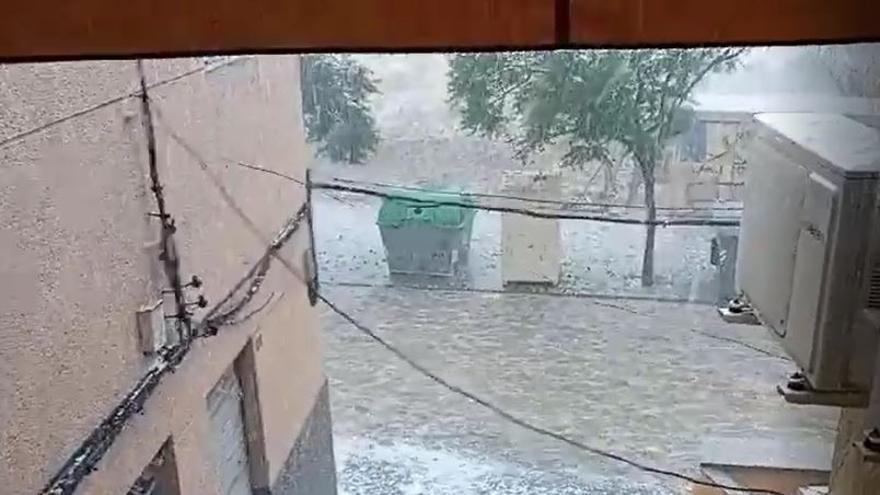 Graniza en Churra (Murcia), donde ha salido la rambla.