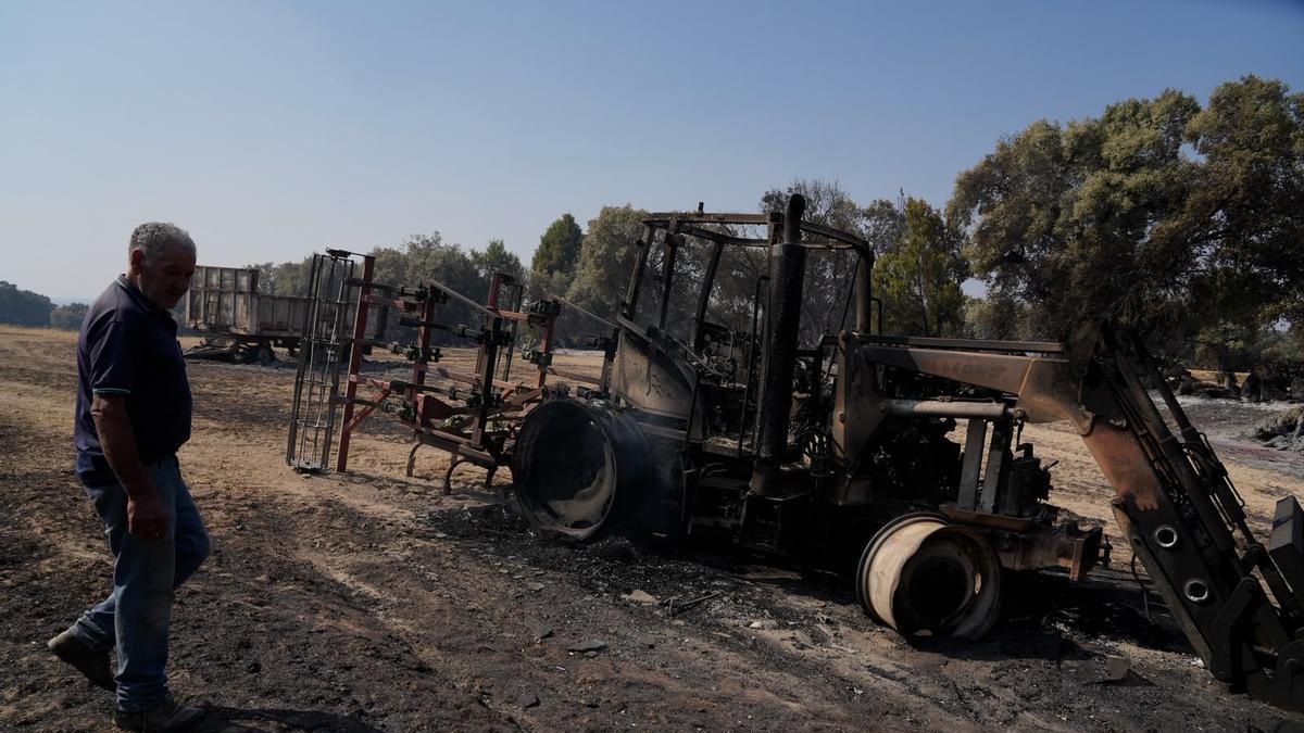 Un ganadero sayagués lamenta las pérdidas derivadas del incendio de Fermoselle.