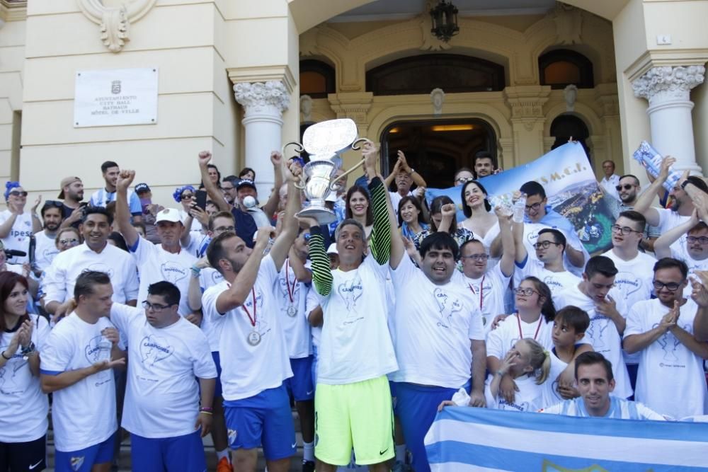 Recibimiento al Málaga CF en el Ayuntamiento de Málaga.