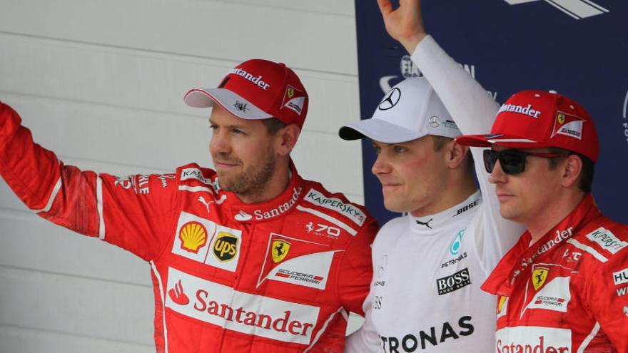 Bottas, junto a Vettel y Raikkonen