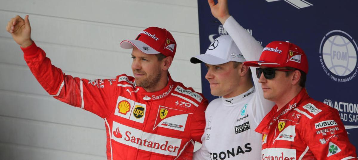 Bottas, junto a Vettel y Raikkonen