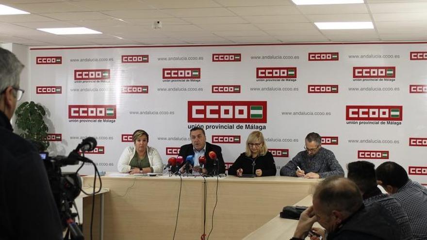 La rueda de prensa de CCOO de este martes.