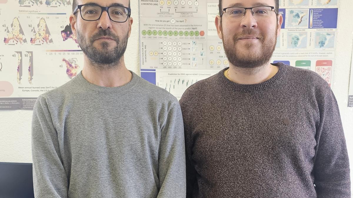 Imagen de los dos investigadores: Miguel Ángel Torres y Marco Turco.