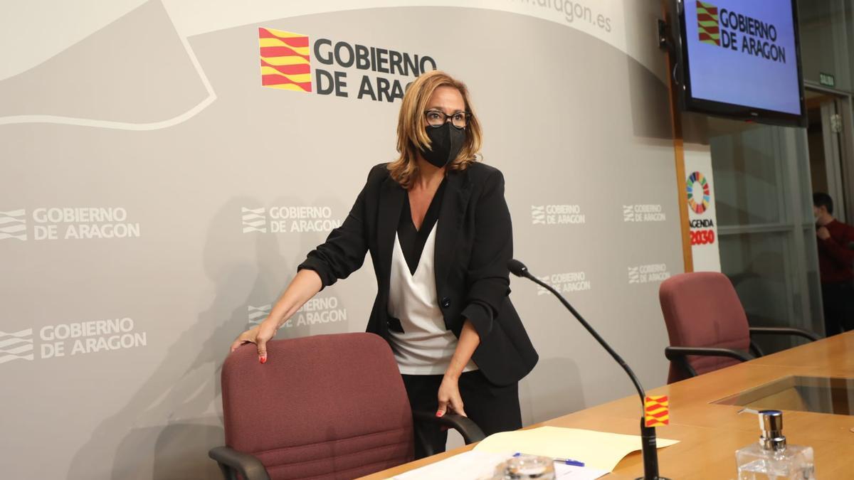 Mayte Pérez, en la rueda de prensa de este miércoles posterior al Consejo de Gobierno.