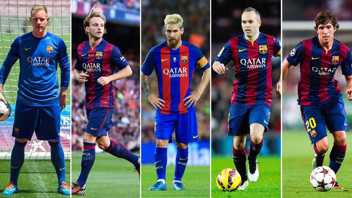 Ter Stegen, Rakitic, Messi, Iniesta y Sergi Roberto