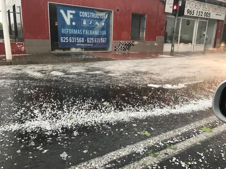 Lluvia y granizo en la provincia de Alicante