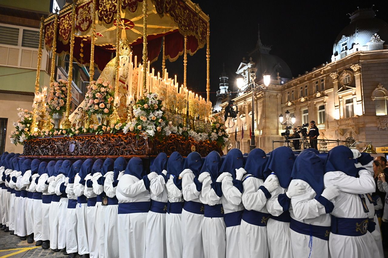 Las imágenes de la procesión del Cristo de la Misericordia y Virgen del Rosario en Cartagena