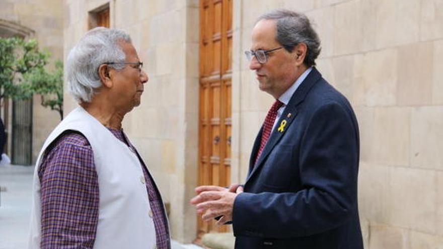 El president Quim Torra i el Premi Nobel Muhammad Yunus