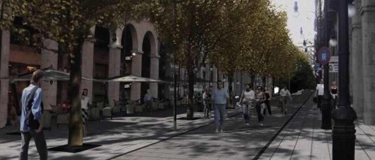 Recreación de cómo quedaría la avenida de Jaume III si se convirtiese en peatonal.
