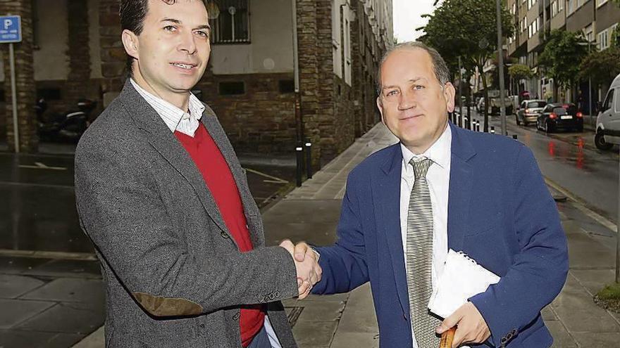 Gonzalo Caballero y Xoaquín Fernández Leiceaga, en Santiago.