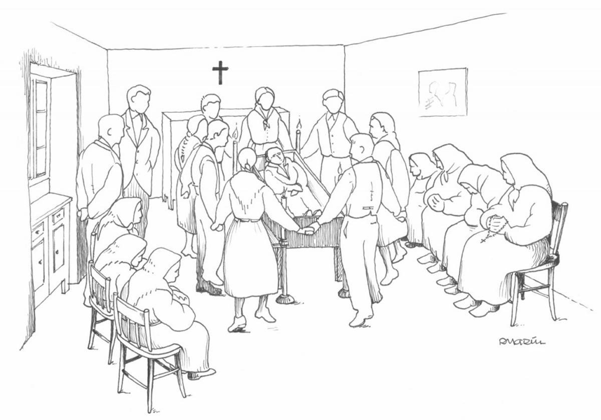 Una ilustración de la danza de "o abellón"