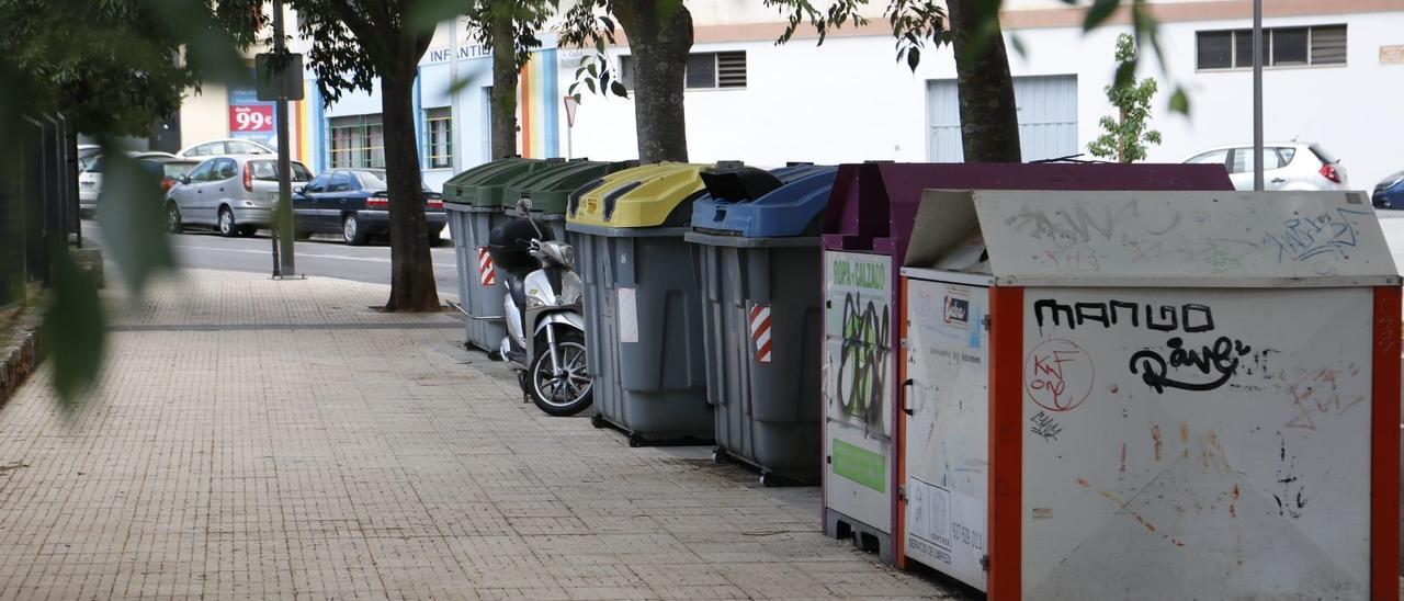 Imagen de los contenedores donde ha aparecido el cráneo, este jueves.