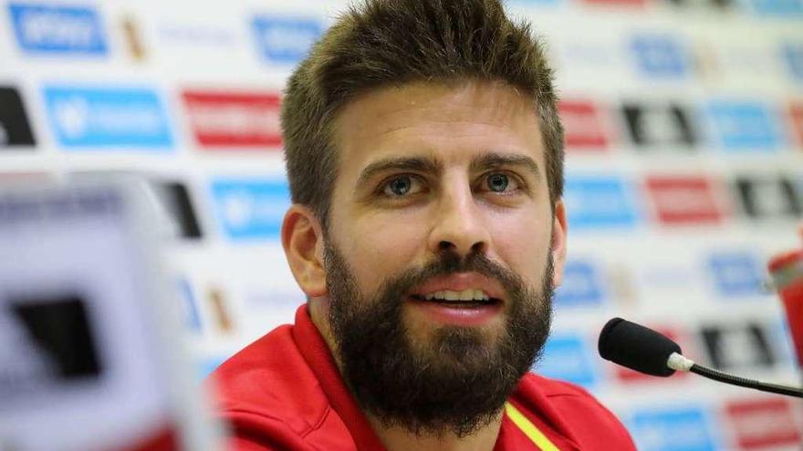 Piqué, durante su comparecencia de ayer en Las Rozas.