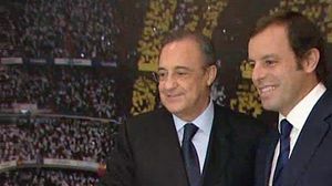 Els presidents del Madrid i del Barça, Florentino Pérez i Sandro Rossell, s’han trobat en el tradicional dinar abans del partit.