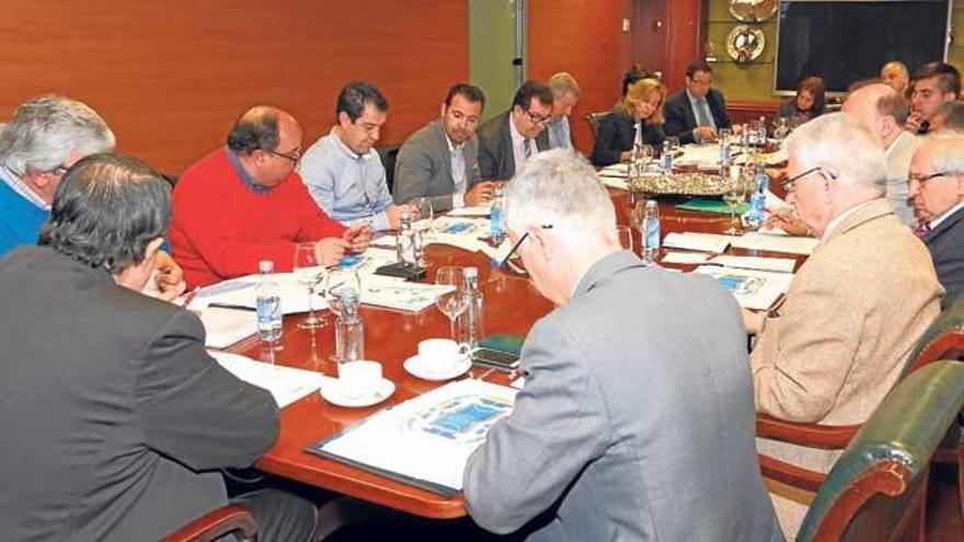 Imagen de la reunión celebrada ayer en Madrid, con Jaume y Tirado, en el centro, a la izquierda.