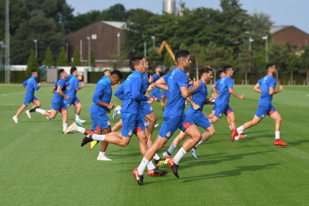 Primer entrenament del Girona FC a la ciutat esportiva del Manchester City