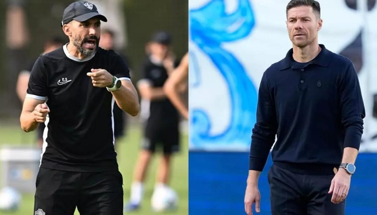 Eder Sarabia y Xabi Alonso, entrenadores de Elche y Real Madrid