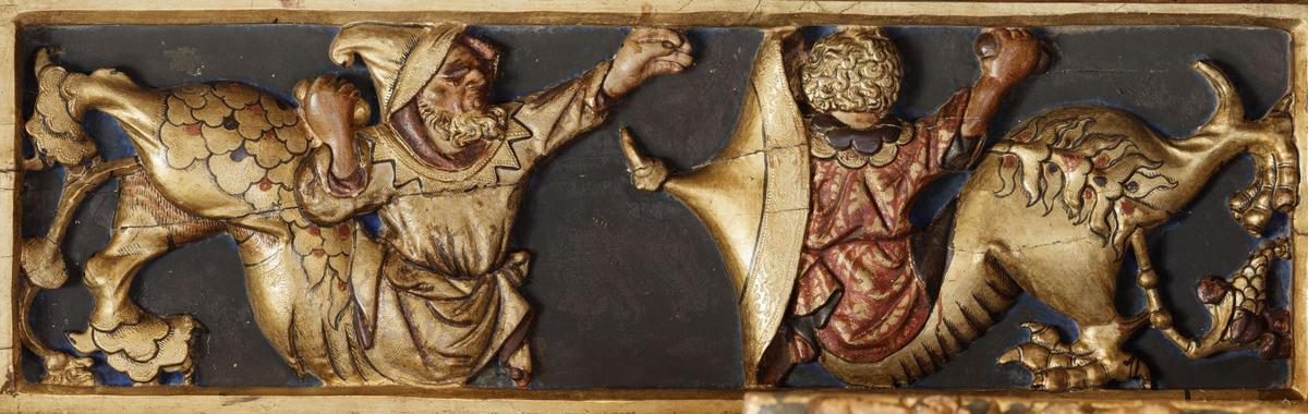 Detalle del artesonado medieval de la Lonja
