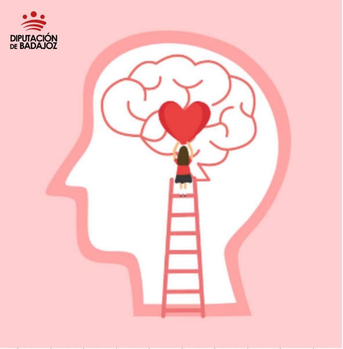 Cartel de la convocatoria de subvenciones a programas de salud mental de la Diputación de Badajoz.