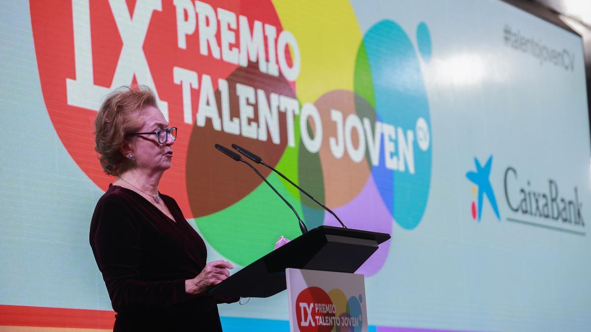 Arantza Sarasola, vicepresidenta de Prensa Ibérica, durante su intervención en la gala.