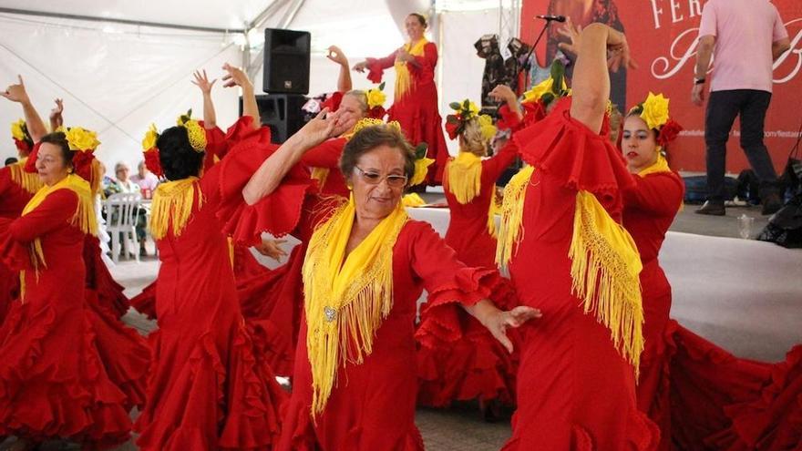 El grupo de bailaoras de Karina amenizó la tarde del viernes en la caseta «Mi Hogar» con una espectáculo de bailes tradicionales.