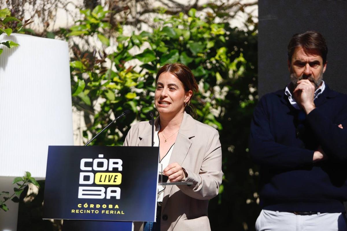 Begoña Casillas y Chris Ortiz, este miércoles, durante la presentación del festival Córdoba Live.