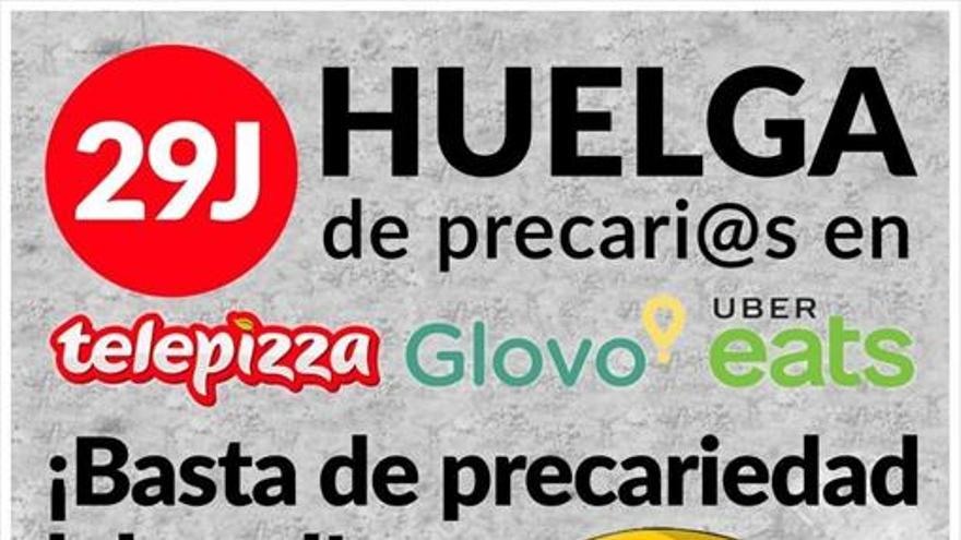 Repartidores de Glovo y Uber se unen a la huelga de Telepizza en Zaragoza