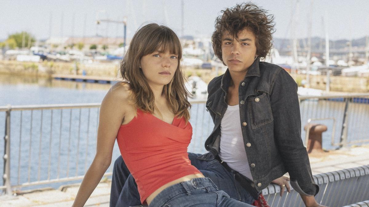 Los protagonistas de "Romería", Llúcia Garcia y Mitch Robles, en Vigo.