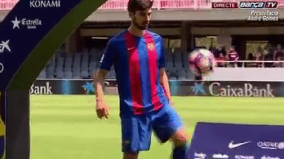André Gomes, con la camiseta del Barça
