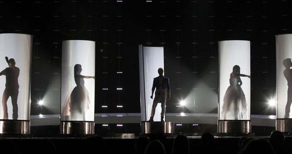 El cantant serbi Milan Stankovic, durant l’assaig de la gala. Stankovic és un dels participants favorits juntament amb els representants de Grècia i Islàndia.