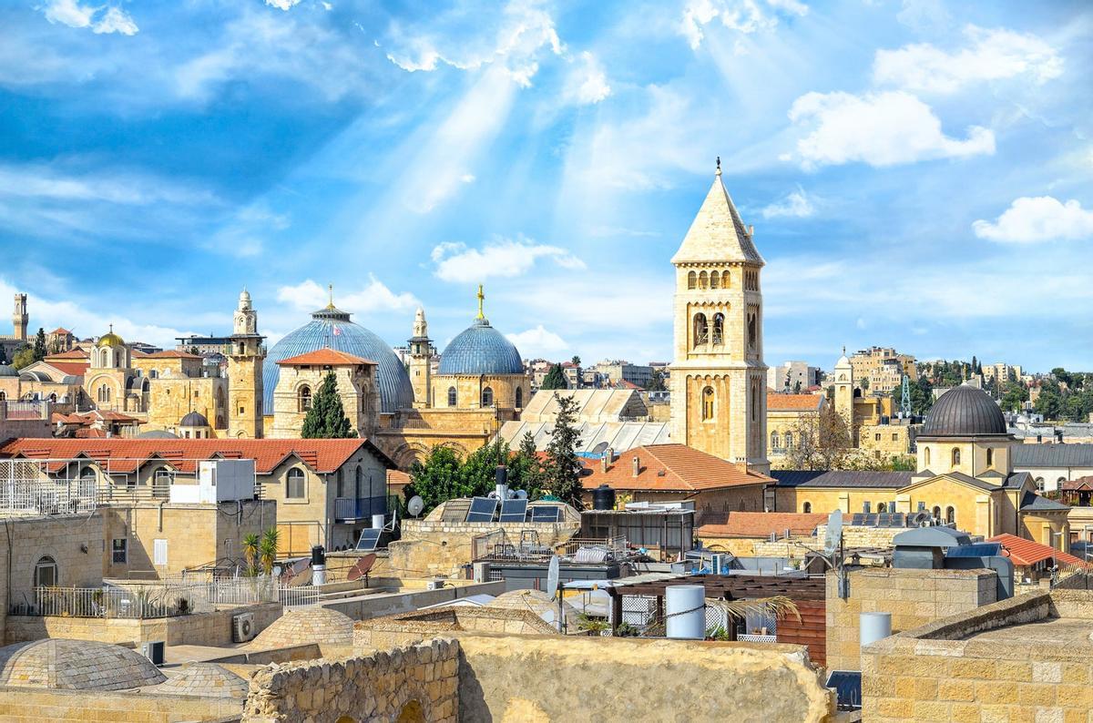 Barrio cristiano y la Iglesia del Santo Sepulcro en la Ciudad Vieja de Jerusalén.