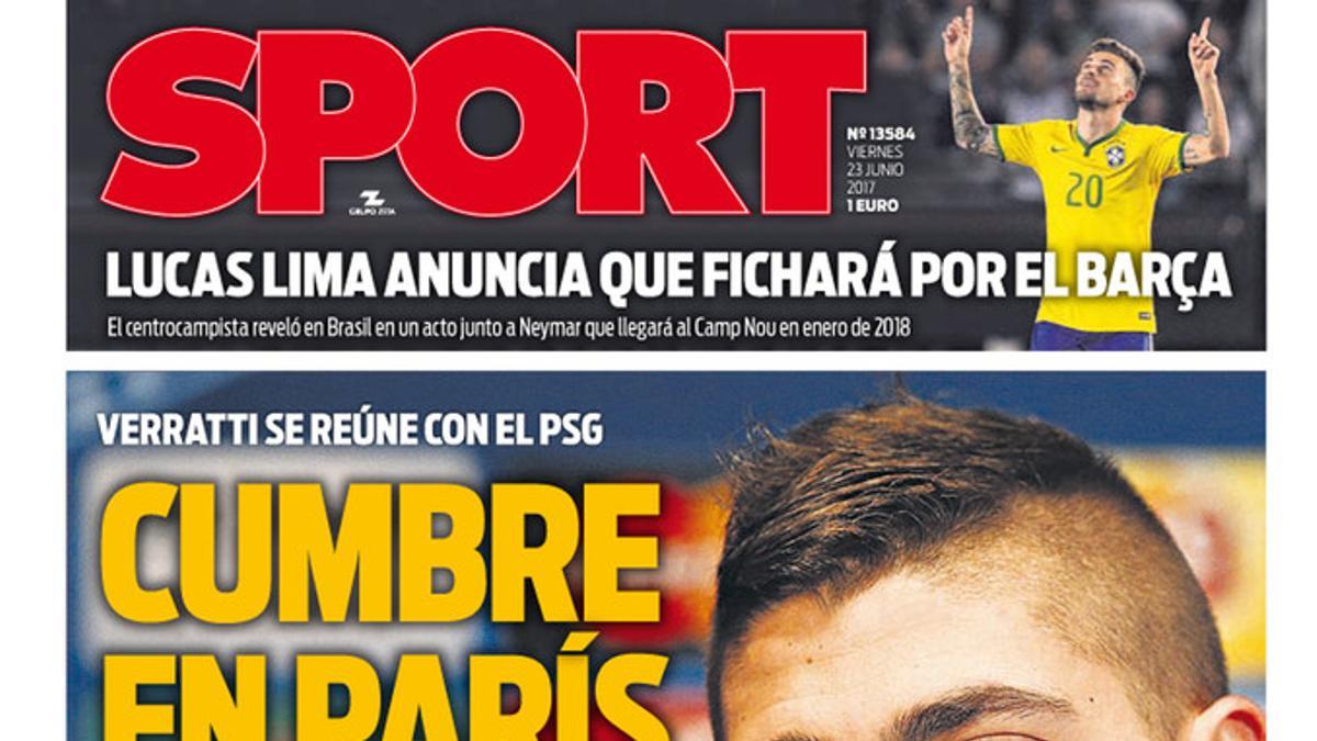 La portada de SPORT de hoy