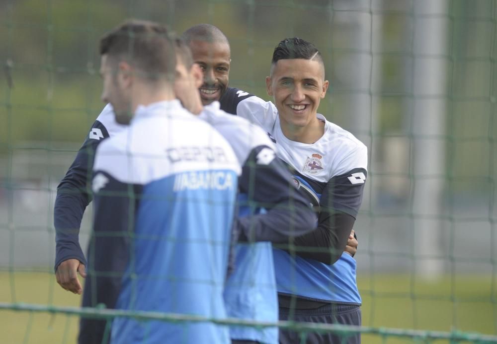 Sesión del Dépor antes del duelo ante el Getafe