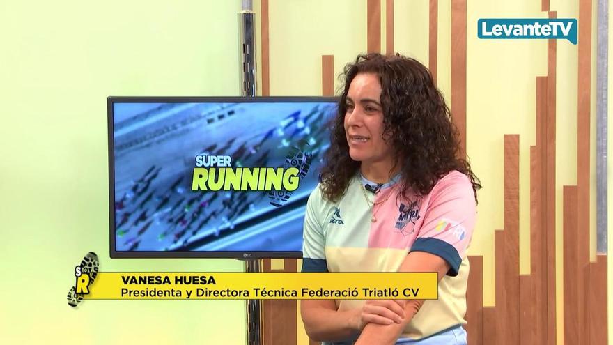 Vanessa Huesa, Presidenta y Directora Técnica Federació de Triatló de la CV visita &quot;Super Running&quot;