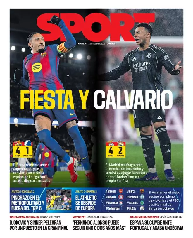 Duras portadas en Madrid... y atención con las de Portugal