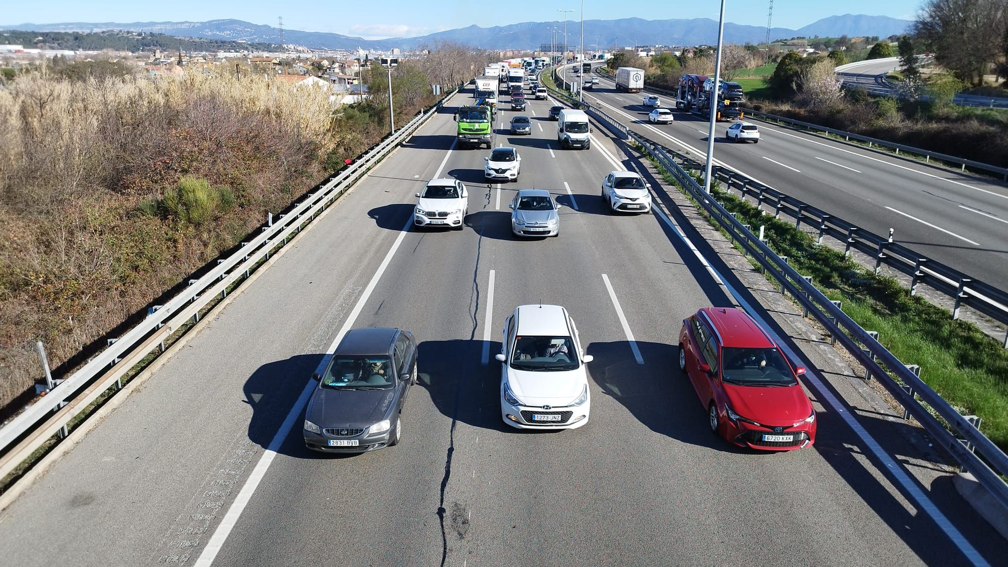 Circulación en la AP-7 a la altura de Granollers