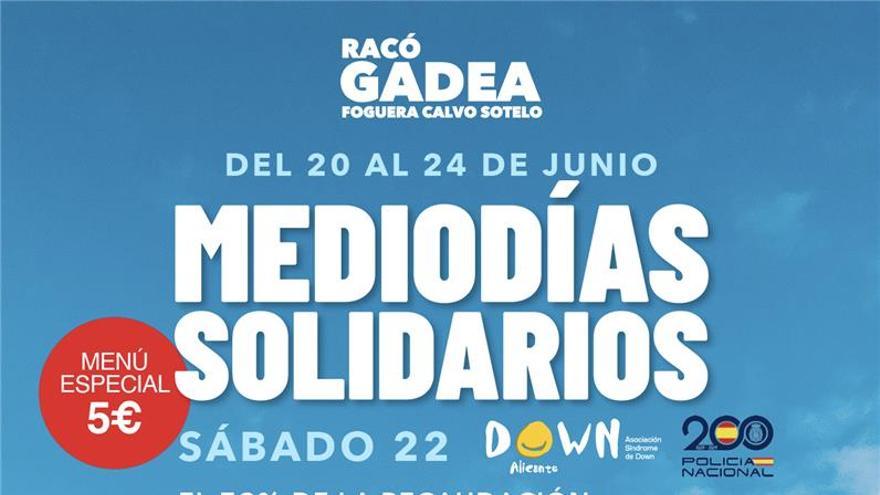Comidas solidarias a 5 euros en el racó Gadea de la hoguera Calvo Sotelo