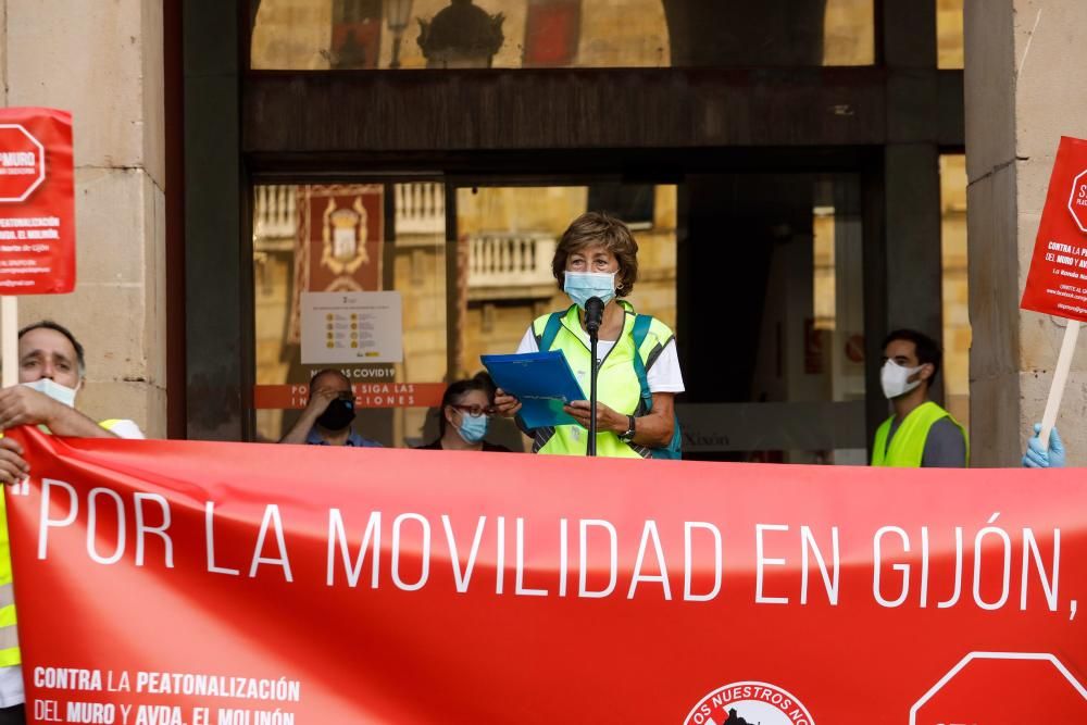 Movilización contra las peatonalización en Gijón