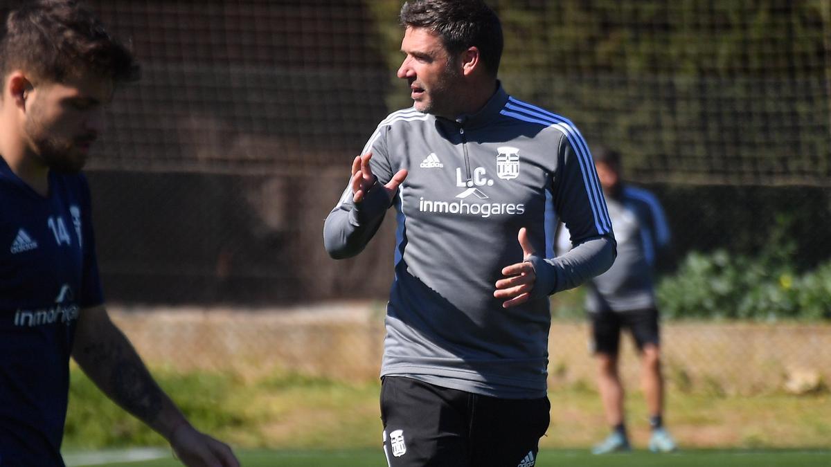 Luis Carrión, en el entrenamiento de esta mañana