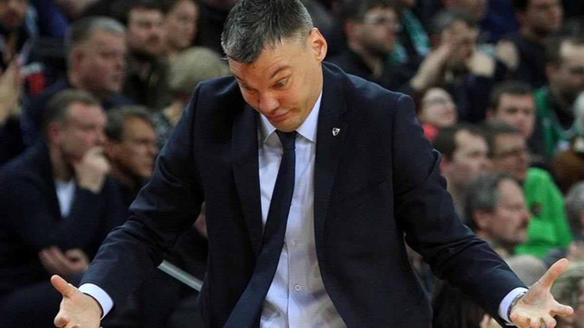 Jasikevicius, la semana pasada, dirigiendo al Zalgiris en la derrota ante el CSKA: