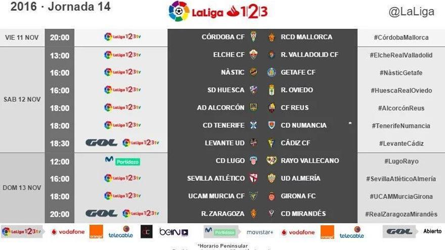 El Elche-Valladolid se jugará el sábado 12 de noviembre a partir de las 13 horas