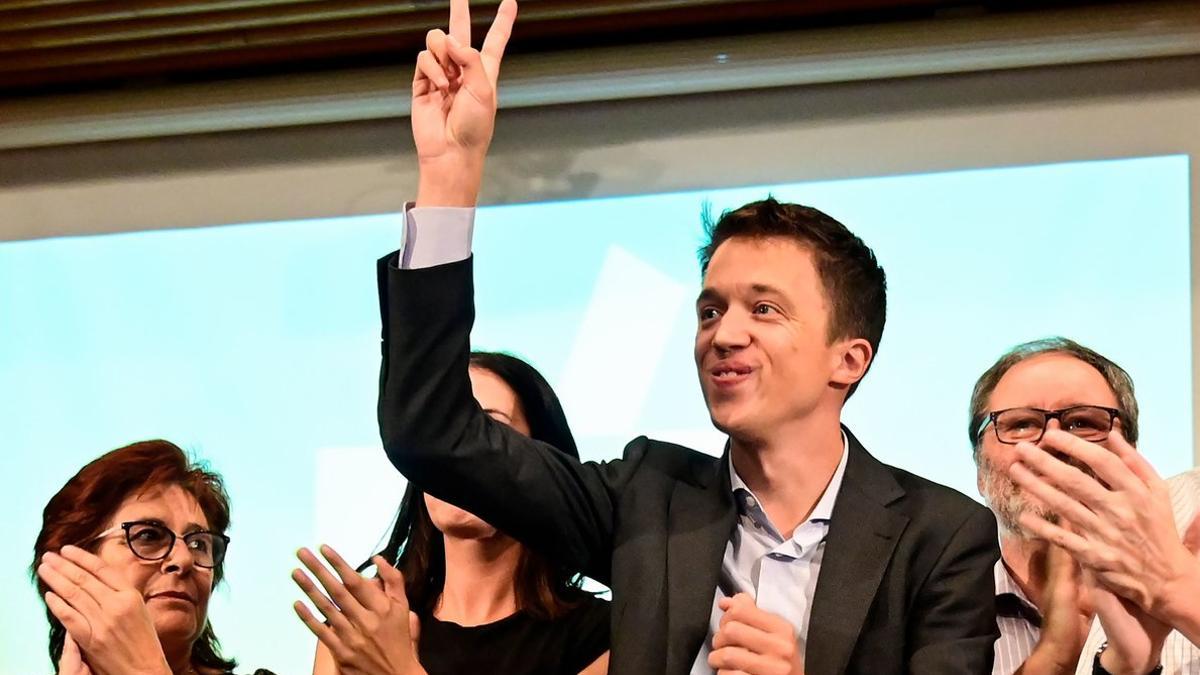 Íñigo Errejón, junto a otros miembros de la candidatura, en la presentación de Más País, el miércoles en Madrid.