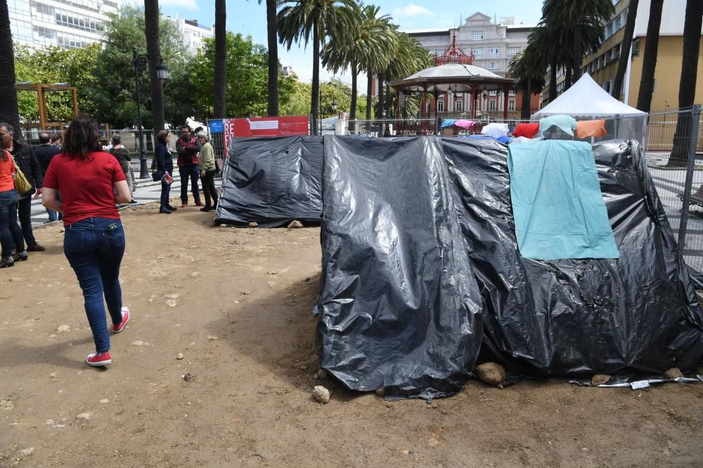 Acampa recuerda en A Coruña a mujeres refugiadas