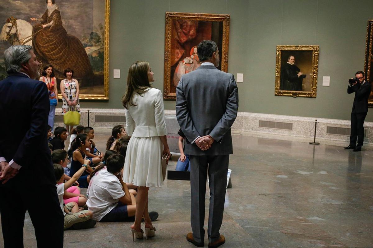 Los Reyes, don Felipe y doña Letizia, en el Museo del Prado