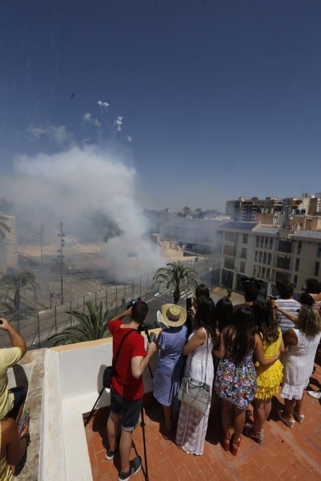 La segunda mascletà de las Fiestas de Elche, en imágenes.