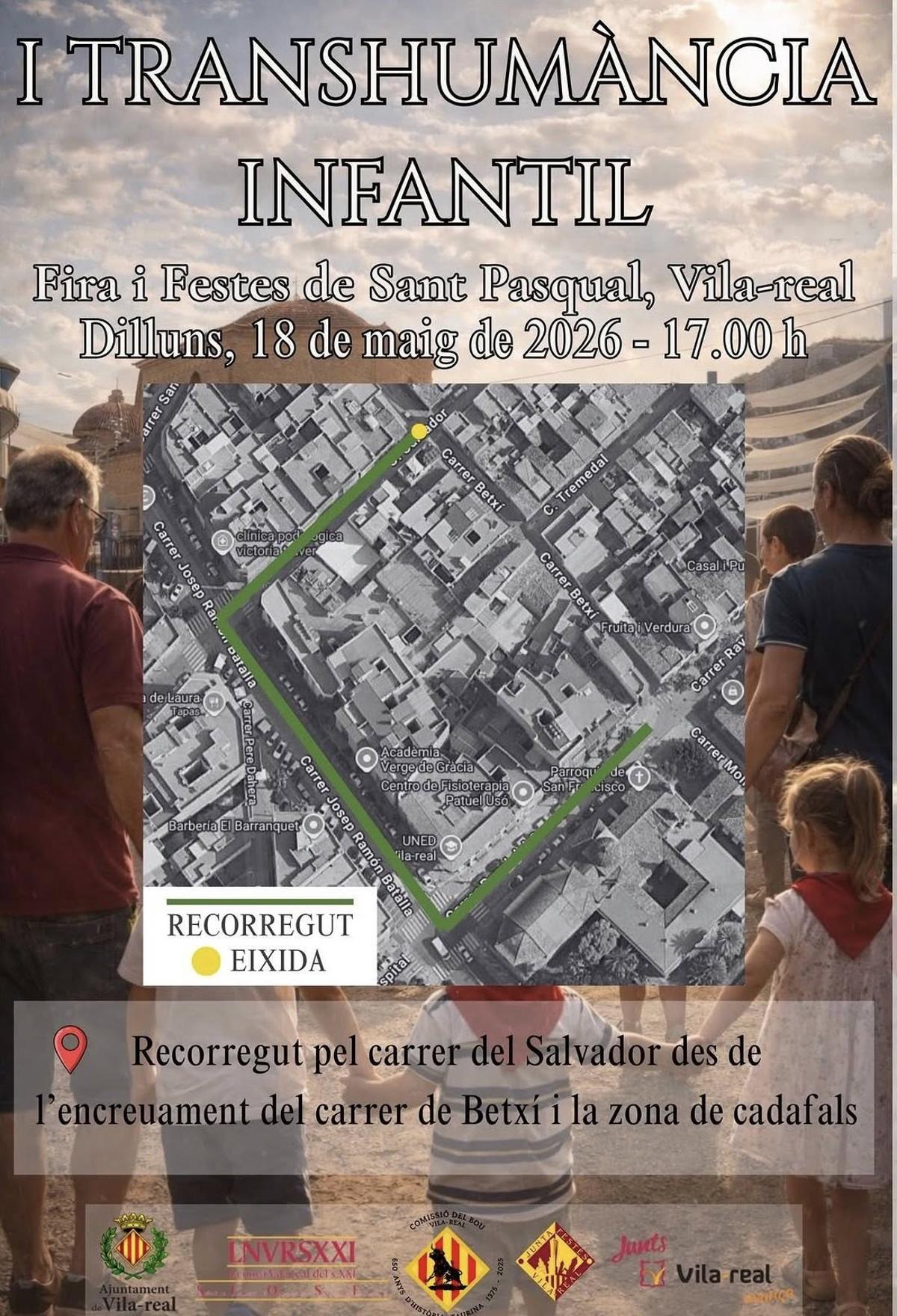 Recorrido por el que discurrirá la primera transhumancia infantil de Vila-real.